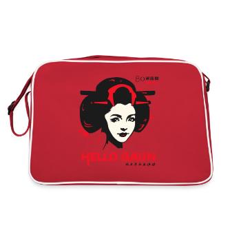 Une geisha japonaise dit « Bonjour Gaijin » - Sac Retro - rouge/blanc - Dos