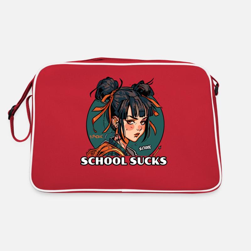 Fille d’anime ennuyée : l’école craint Sac Retro