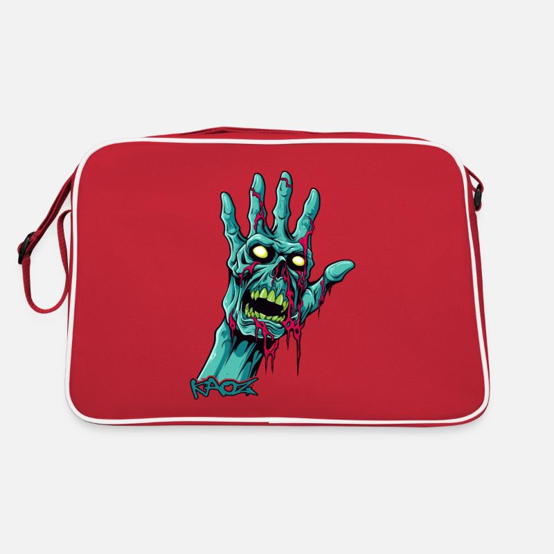 Main de zombie avec tête de mort Sac Retro