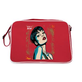 Hip Hop Is Dead, Anime Pop Art Cartoon Femme - Sac Retro - rouge/blanc - Dos