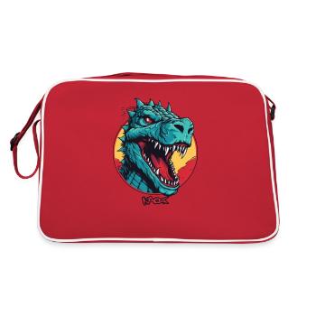 Mascotte de dinosaure Rex Dino - Sac Retro - rouge/blanc - Dos