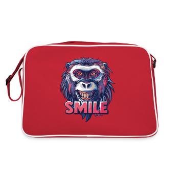 Smile, monkey, smile - Retro Bag - red/white - Back