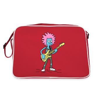 Cartoon guitarist for rock and music - Retro Bag - red/white - Back