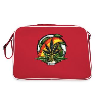 Cannabis Legal in Deutschland: Freiheit genießen - Retro Tasche - Rot/Weiß - Hinten