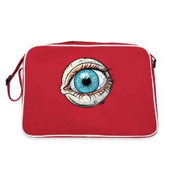 A huge eye, beware! - Retro Bag - red/white - Back