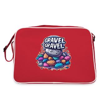 Gravel oder Schotter - Retro Tasche - Rot/Weiß - Hinten