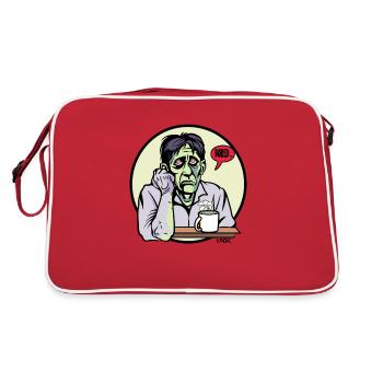 Zombie ennuyé avec du café et de la fleur - Sac Retro - rouge/blanc - Dos