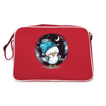 Sleeping dove with moon and stars - Retro Bag - red/white - Back