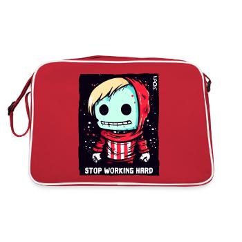 Stop the Hard Work: Cartoon Doll - Retro Bag - red/white - Back