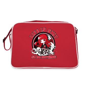 Sagesse : La vie est de la merde, alors ne faites rien - Sac Retro - rouge/blanc - Dos