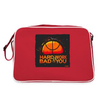Harte Arbeit ist schlecht für dich - Retro Tasche - Rot/Weiß - Hinten