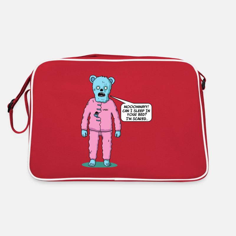 Cute zombie bear doesn't sleep, needs mom Retro Bag