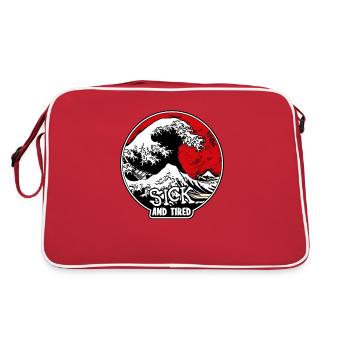 Kanagawa Wave: Sick and Tired - Retro Bag - red/white - Back