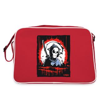 Crâne de Faucheuse Samouraï - Sac Retro - rouge/blanc - Dos