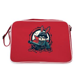 Soldier Bunny: War is crap - Retro Bag - red/white - Back