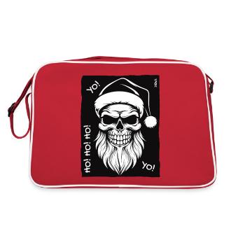 Crâne de père Noël : Joyeux Noël Yo Ho Ho Ho - Sac Retro - rouge/blanc - Dos
