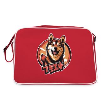 Japanese dog: Shiba Inu - Retro Bag - red/white - Back