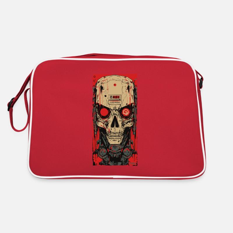 Crâne de cyborg d’horreur Sac Retro