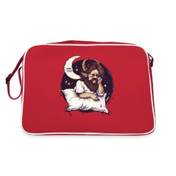 Archange endormi avec des cornes et la lune - Sac Retro - rouge/blanc - Dos