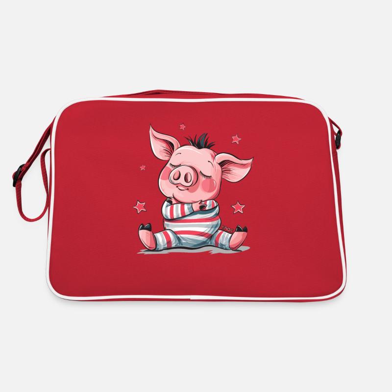 Cute Sleeping Pig Retro Bag