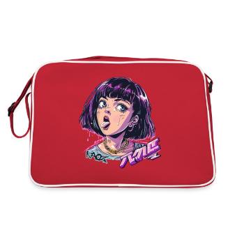 Naughty rich anime girl - Retro Bag - red/white - Back