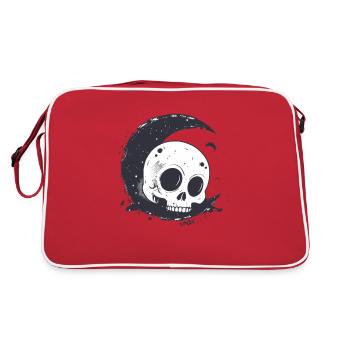 Crâne endormi crâne sur la lune - Sac Retro - rouge/blanc - Dos