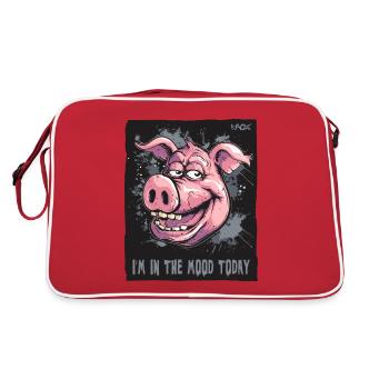 in the mood today, seductive pig - Retro Bag - red/white - Back