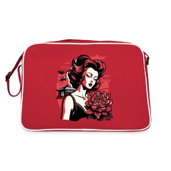 Belles femmes et fleurs traditionnelles - Sac Retro - rouge/blanc - Dos