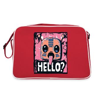 Un robot impatient dit bonjour - Sac Retro - rouge/blanc - Dos