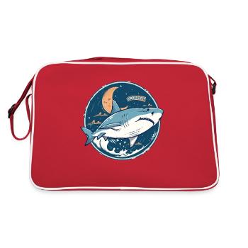 Sleeping shark, but sharks don't sleep - Retro Bag - red/white - Back