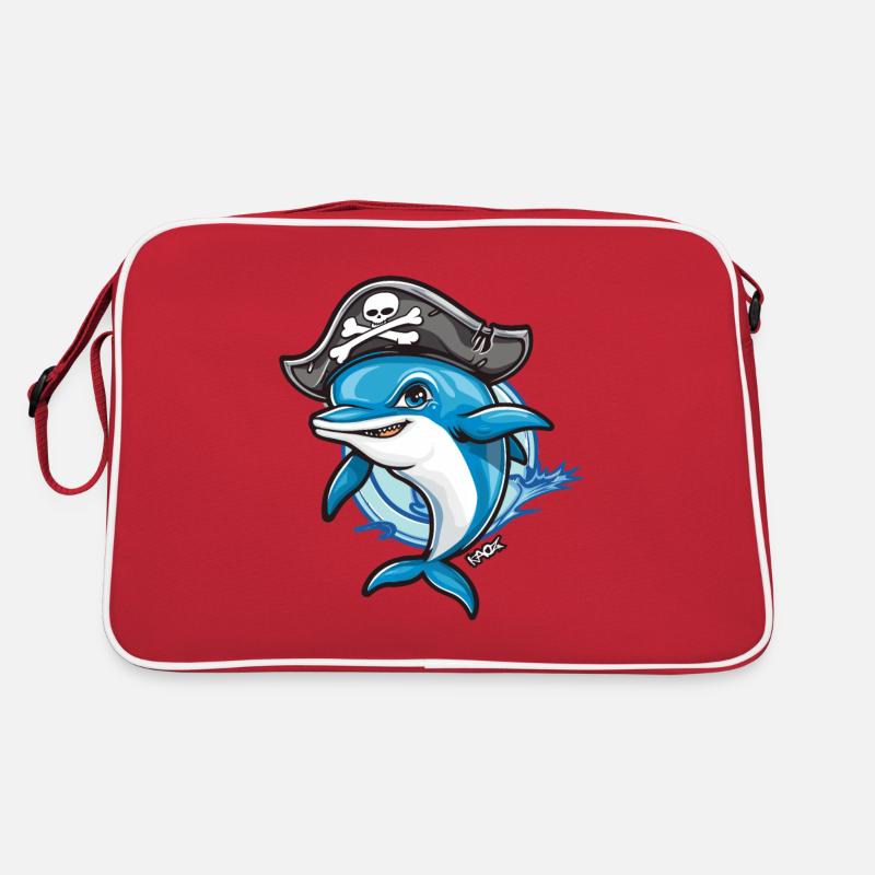 Pirate dauphin de dessin animé Sac Retro