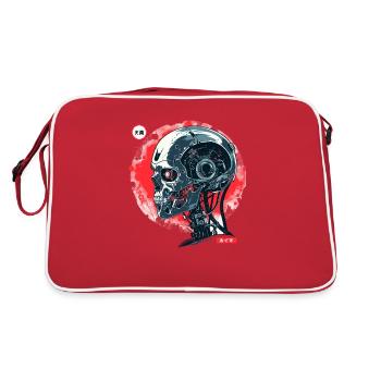 Cyber Cyborg Tech : Crâne de robot Crâne - Sac Retro - rouge/blanc - Dos