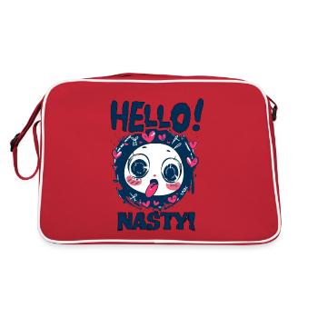 Hello, bunny is funny and cheeky - Retro Bag - red/white - Back