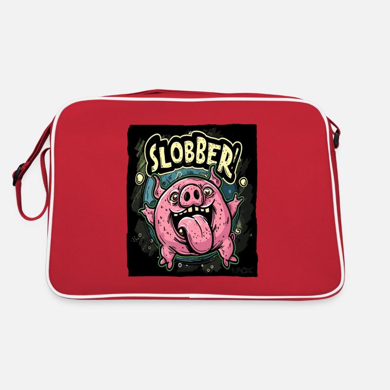 Cochon baveux, affamé, heureux Sac Retro