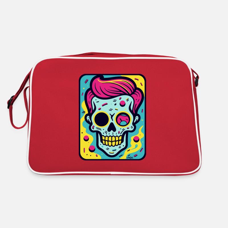 Funny, Cool Pop Art Skull Skull Retro Bag
