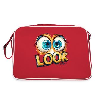 Regardez, il y a de grands yeux - Sac Retro - rouge/blanc - Dos