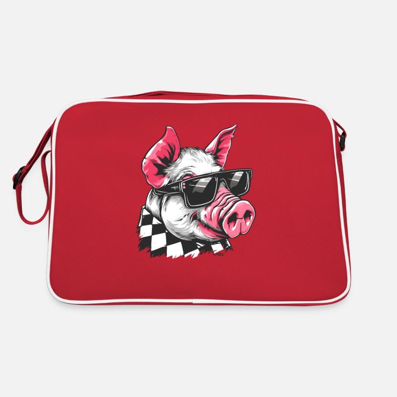 Lunettes de soleil cool portant du cochon Sac Retro