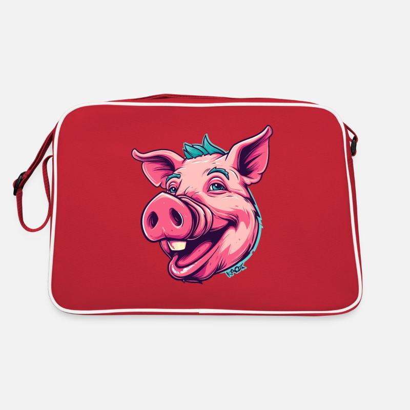 Super happy punk pig Retro Bag