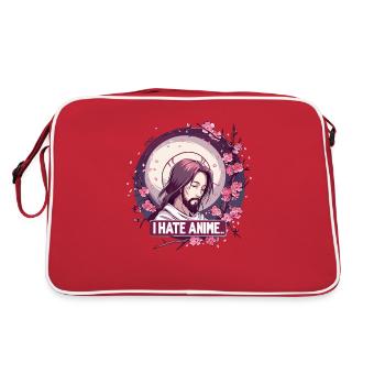Tired Cool Sakura Jesus, I Hate Anime - Retro Bag - red/white - Back