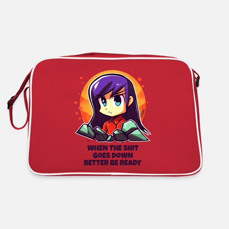 Wütend, lustiges Anime-Mädchen: Sei besser bereit Retro Tasche