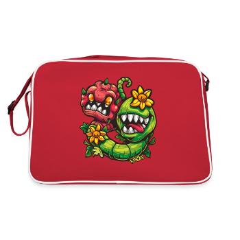Fleurs de monstre drôle - Sac Retro - rouge/blanc - Dos