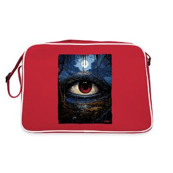 The blue-red eye of horror - Retro Bag - red/white - Back