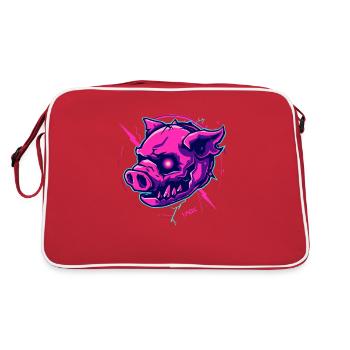 Pink Cyber Pig Punk - Retro Bag - red/white - Back