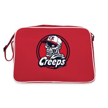 Logo de baseball amusant : Crâne et creeps - Sac Retro - rouge/blanc - Dos