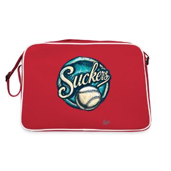 Funny Sports Parody: Team Fools or Suckers - Retro Bag - red/white - Back