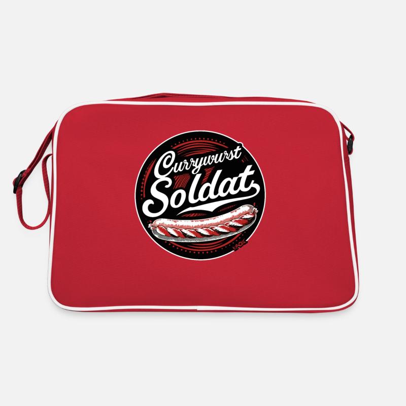 Der Lustige Currywurst-Soldat Retro Tasche
