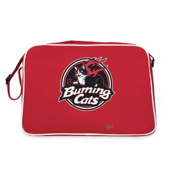 Mascotte Chat Parodie : Burning Cats - Sac Retro - rouge/blanc - Dos