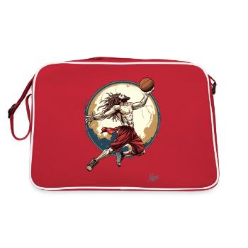 Le Messie Christ, le Sauveur : Basketball Jesus - Sac Retro - rouge/blanc - Dos