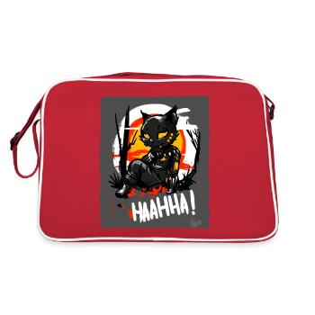 Hahaha, cool cat sitting in the tree - Retro Bag - red/white - Back