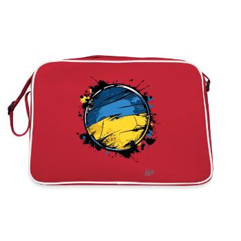 Wir sind noch hier: Eine Ikone der Ukraine - Retro Tasche - Rot/Weiß - Hinten